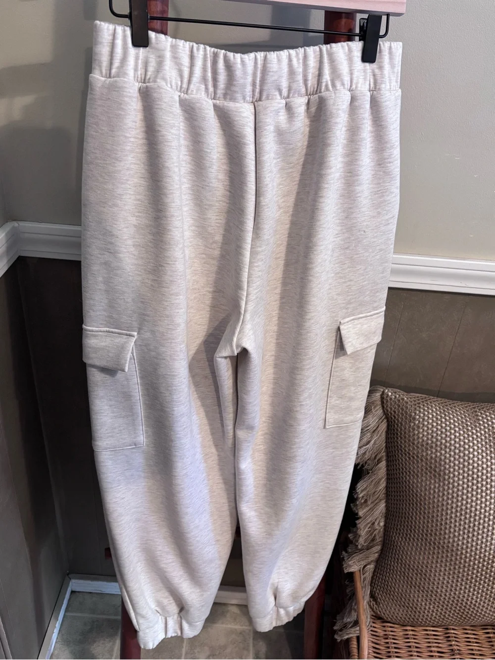 EXPRESS Cargo Joggers in Light Cream Heather NWOT sweatpants loungewear Unisex